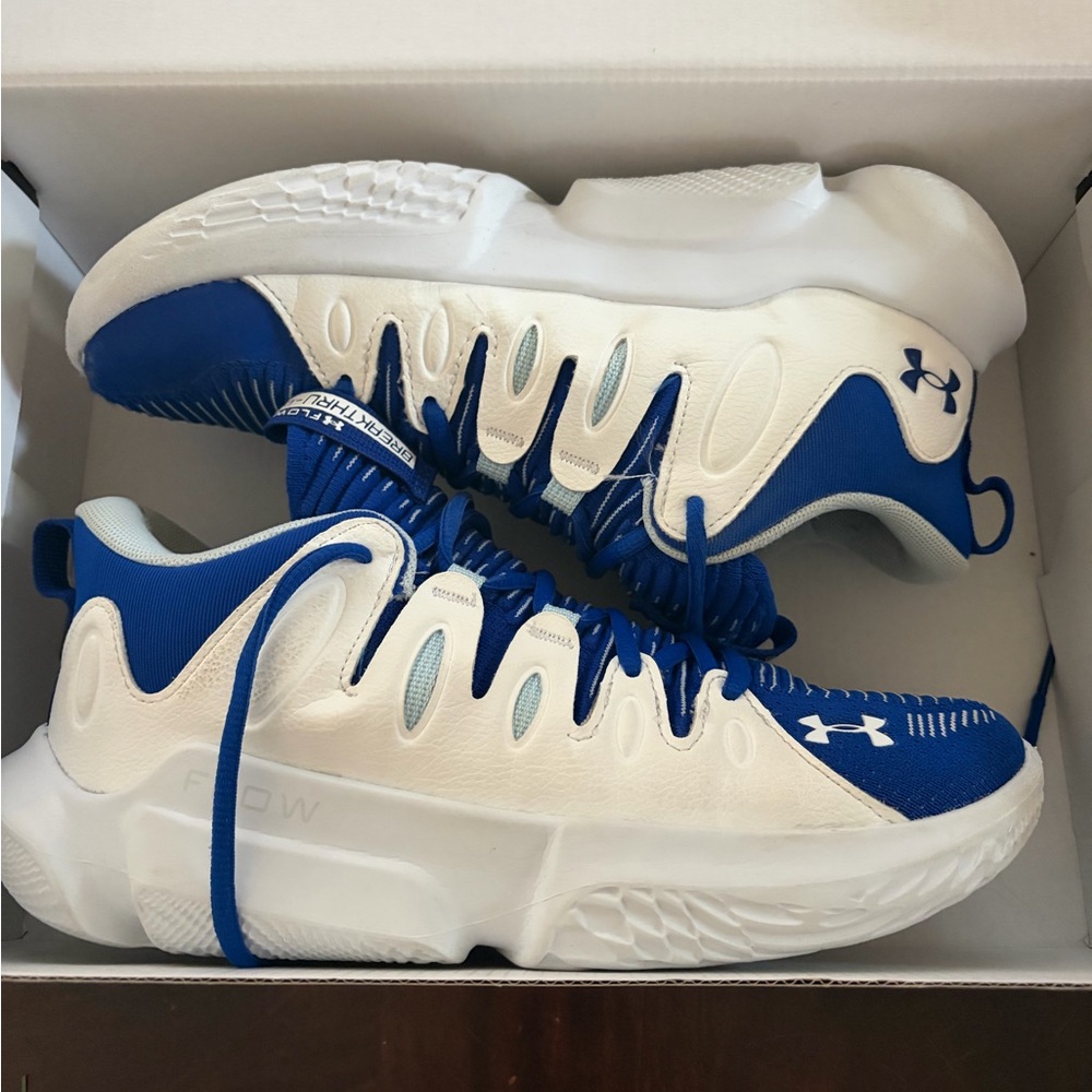 Under Armour Kids Royal Blue and White Sneakers - Picture 4 of 5